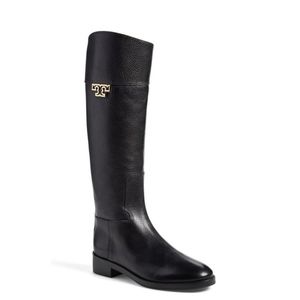 Tory Burch 'Joanna' Riding Black Leather Boots